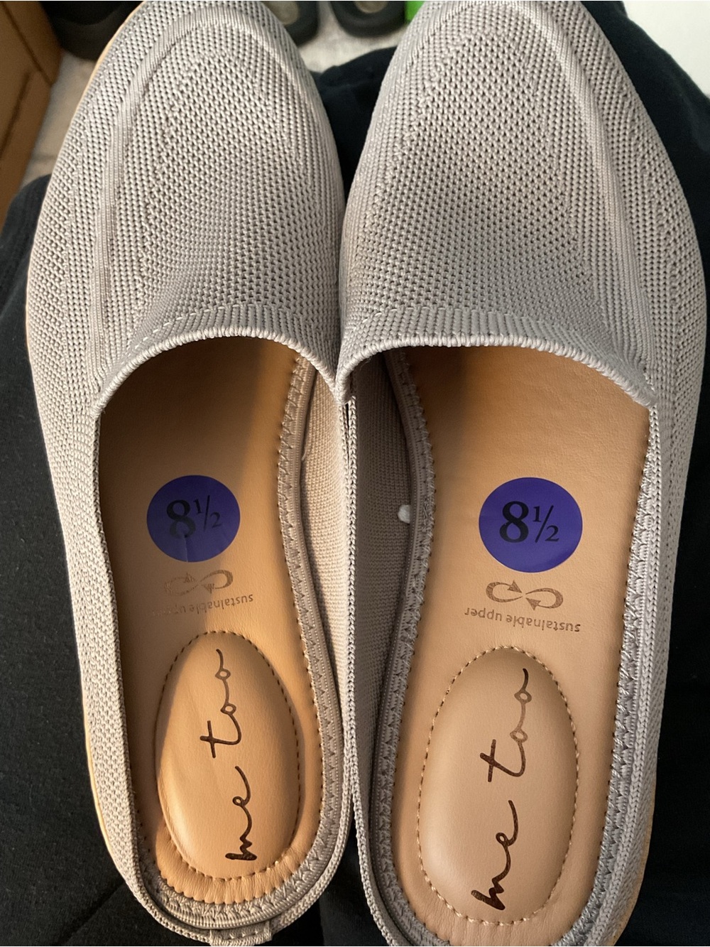 me too Knit Slip-On Loafers in Light Gray